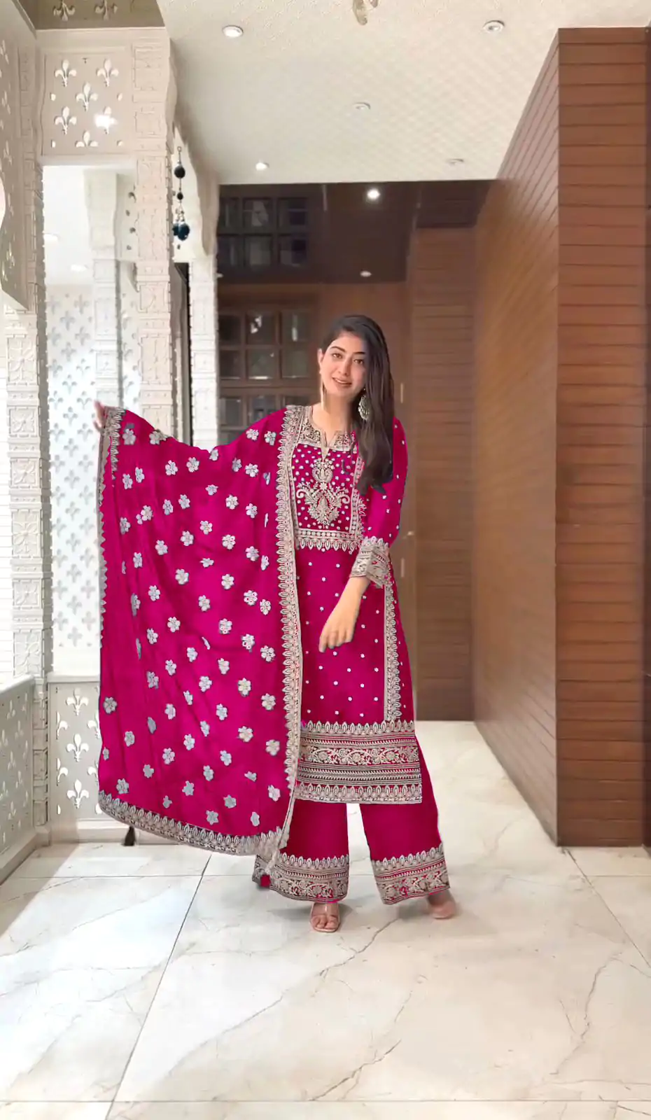 SRK 5156 Pink Color Pure Chinnon Silk Embroidery Sequence Salwar Suit Wedding, Party, Festive, Events Expected Delivery 4-6 Working Days @ 2149/- | Casual Suits, Jump Suits, Creative suits, Designer Suits, Palazzo Suits, Party Wear Suits, Patiala Suits, Salwar suit, Straight Suits