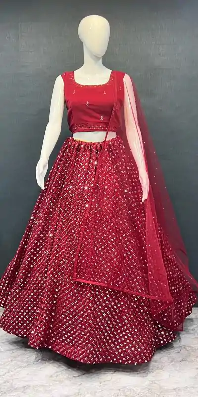 RC 241 Red Color Heavy Georgette Embroidery Sequins Lehenga Choli Casual, Party Wedding, Festive, Events Etc. Delivery  4-6 Working Days 1999/- | Bollywood Lehenga, Creative Lehenga, Designer Lehenga, Embroidered Lehenga, Lehenga, Party Wear Lehenga