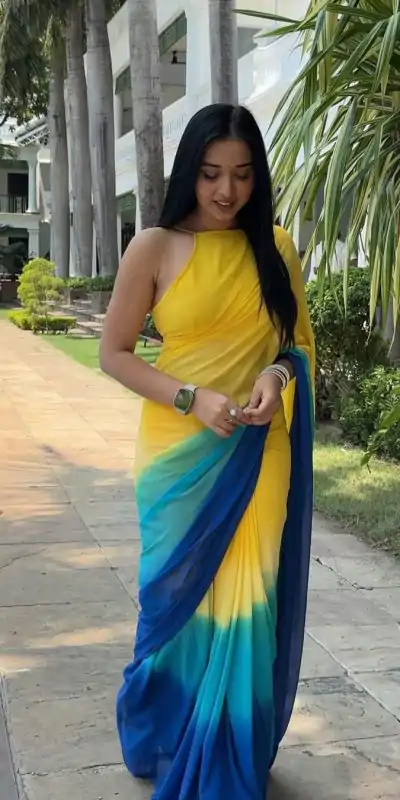 SC 277 Yellow Color Pure Soft Georgette Silk Design All Over Saree , Party Wear, Events, Festivals Expected Delivery 4-6 Working Days 1599/- | Bollywood Sarees, Creative Sarees, Designer Sarees, Embroidered Sarees, Ethnic Saree, Modern Digital sarees, Party Wear Sarees, Sarees