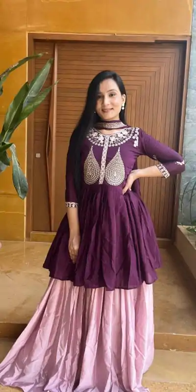 Ram 010 Purple Color Chinon Heavy Embroidery Work Lehenga Choli Casual, Wedding, Festive, Events Expected Delivery 4-6 Working Days @2049/- | Bollywood Lehenga, Creative Lehenga, Designer Lehenga, Embroidered Lehenga, Lehenga, Party Wear Lehenga