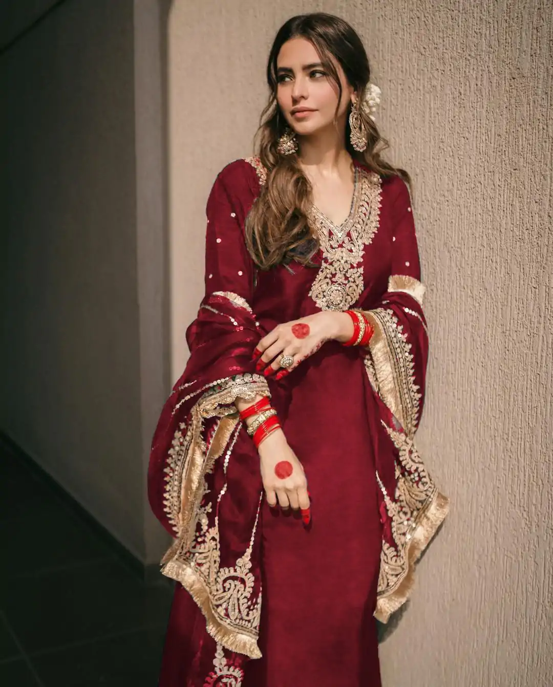 SRK 5153 Red Color Pure Chinnon Silk Embroidery Sequence Salwar Suit Wedding, Party, Festive, Events Expected Delivery 4-6 Working Days @ 1899/- | Casual Suits, Jump Suits, Creative suits, Designer Suits, Palazzo Suits, Party Wear Suits, Patiala Suits, Salwar suit, Straight Suits