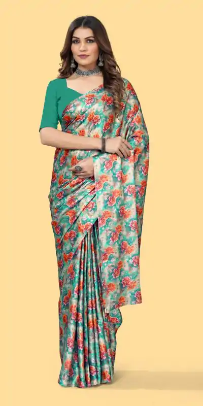 Veechis 4D Green Color Heavy Devsena Soft Silk Beautiful Digital Printed Saree Casual, Party Festive, Events. Expected Delivery 4-6 Working Days @1499 | Bollywood Sarees, Creative Sarees, Designer Sarees, Embroidered Sarees, Modern Digital sarees, Party Wear Sarees, Sarees