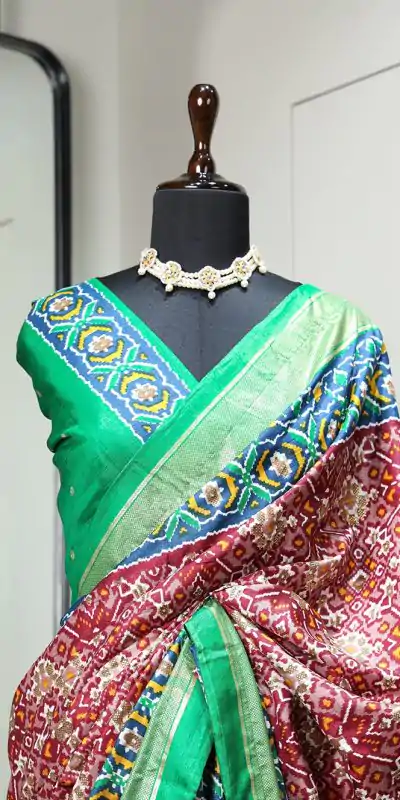 YNF 7205 Red Color Dola Silk Patola Print Foil Work Patta Saree Casual Party Wear, Wedding, Events Etc. Expected Delivery 4-6 Working Days @1649 | Bollywood Sarees, Creative Sarees, Designer Sarees, Embroidered Sarees, Ethnic Saree, Modern Digital sarees, Party Wear Sarees, Sarees