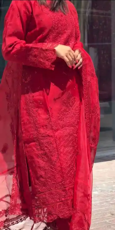 AD 161 Red Color Georgette Embroidery Work Sharara Suit Casual, Wedding, Party, Festive, Events Etc. Expected Delivery 4-6 Working Days @2049/- | Casual Suits, Jump Suits, Creative suits, Designer Suits, Palazzo Suits, Party Wear Suits, Patiala Suits, Salwar suit, Straight Suits