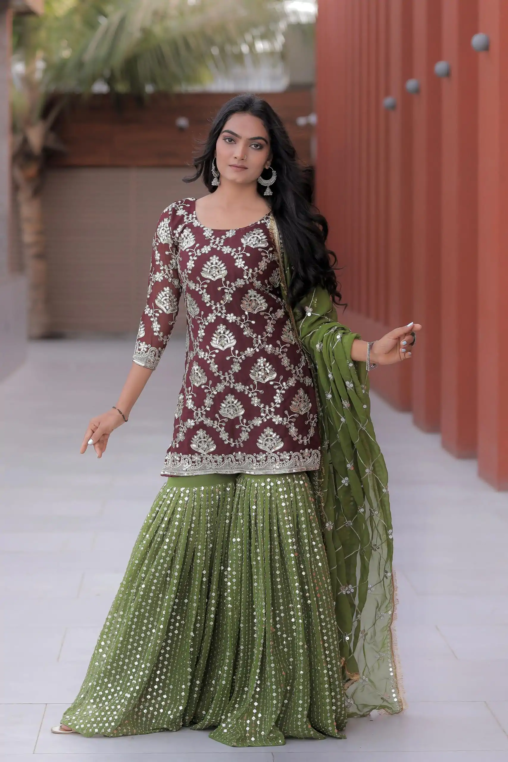NF 1144 Maroon Color Georgette Embroidery Sequence Salwar Suit Casual, Wedding, Party, Festive, Events . Expected Delivery  4-6 Working Days @2149 | Casual Suits, Creative suits, Designer Suits, Palazzo Suits, Party Wear Suits, Patiala Suits, Salwar suit, Straight Suits
