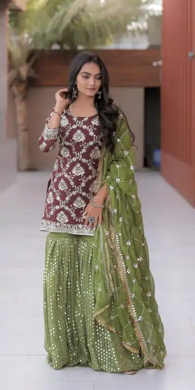 NF 1144 Maroon Color Georgette Embroidery Sequence Salwar Suit Casual, Wedding, Party, Festive, Events . Expected Delivery 4-6 Working Days @2149 | Casual Suits, Creative suits, Designer Suits, Palazzo Suits, Party Wear Suits, Patiala Suits, Salwar suit, Straight Suits