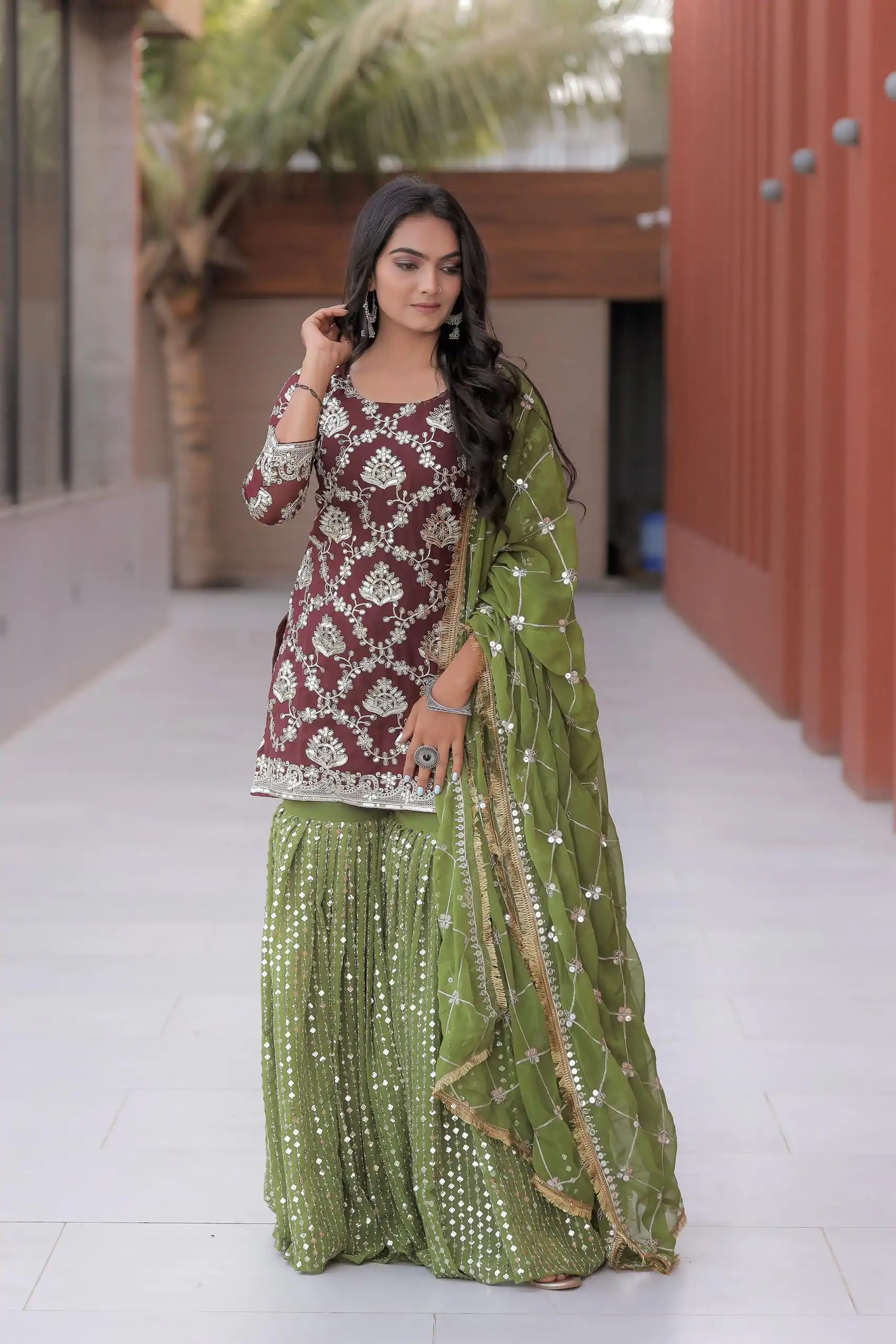 NF 1144 Maroon Color Georgette Embroidery Sequence Salwar Suit Casual, Wedding, Party, Festive, Events . Expected Delivery  4-6 Working Days @2149 | Casual Suits, Creative suits, Designer Suits, Palazzo Suits, Party Wear Suits, Patiala Suits, Salwar suit, Straight Suits