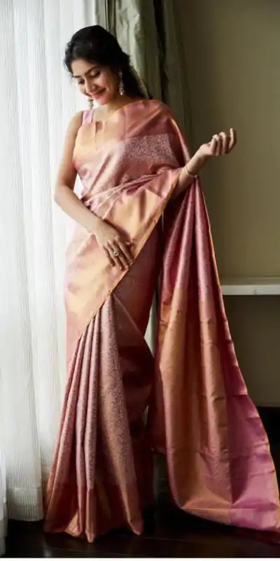 KP 4048 Peach Color Soft Lichi Silk Jacquard On All Over Saree Casual, Party Wear, Wedding, Events Etc. Expected Delivery 4-6 Working Days @1449/- | Bollywood Sarees, Creative Sarees, Designer Sarees, Embroidered Sarees, Ethnic Saree, Modern Digital sarees, Party Wear Sarees, Sarees