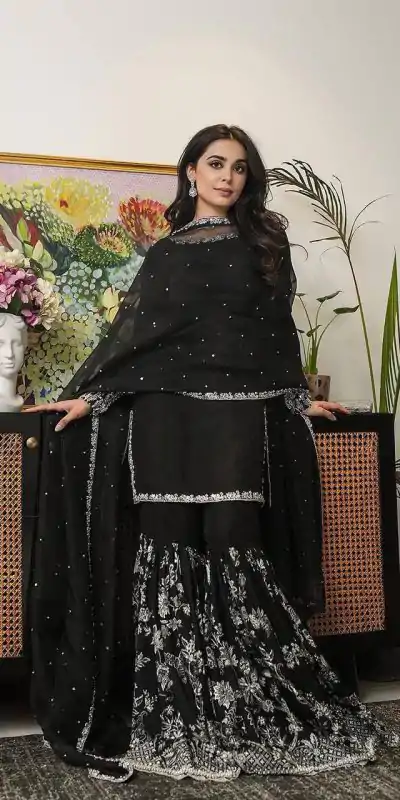 RTC 5718 Black Color Foix Georgette Thread Sequence Work Salwar Suit Wedding, Party, Festive, Events Etc. Expected Delivery 4-6 Working Days @2099/- | Casual Suits, Jump Suits, Creative suits, Designer Suits, Palazzo Suits, Party Wear Suits, Patiala Suits, Salwar suit, Straight Suits
