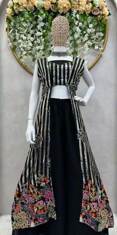 RTC 5717 Black Color Foix Georgette Thread Sequence Work Salwar Suit Wedding, Party, Festive, Events Etc. Expected Delivery 4-6 Working Days @2199/- | Casual Suits, Jump Suits, Creative suits, Designer Suits, Palazzo Suits, Party Wear Suits, Patiala Suits, Salwar suit, Straight Suits