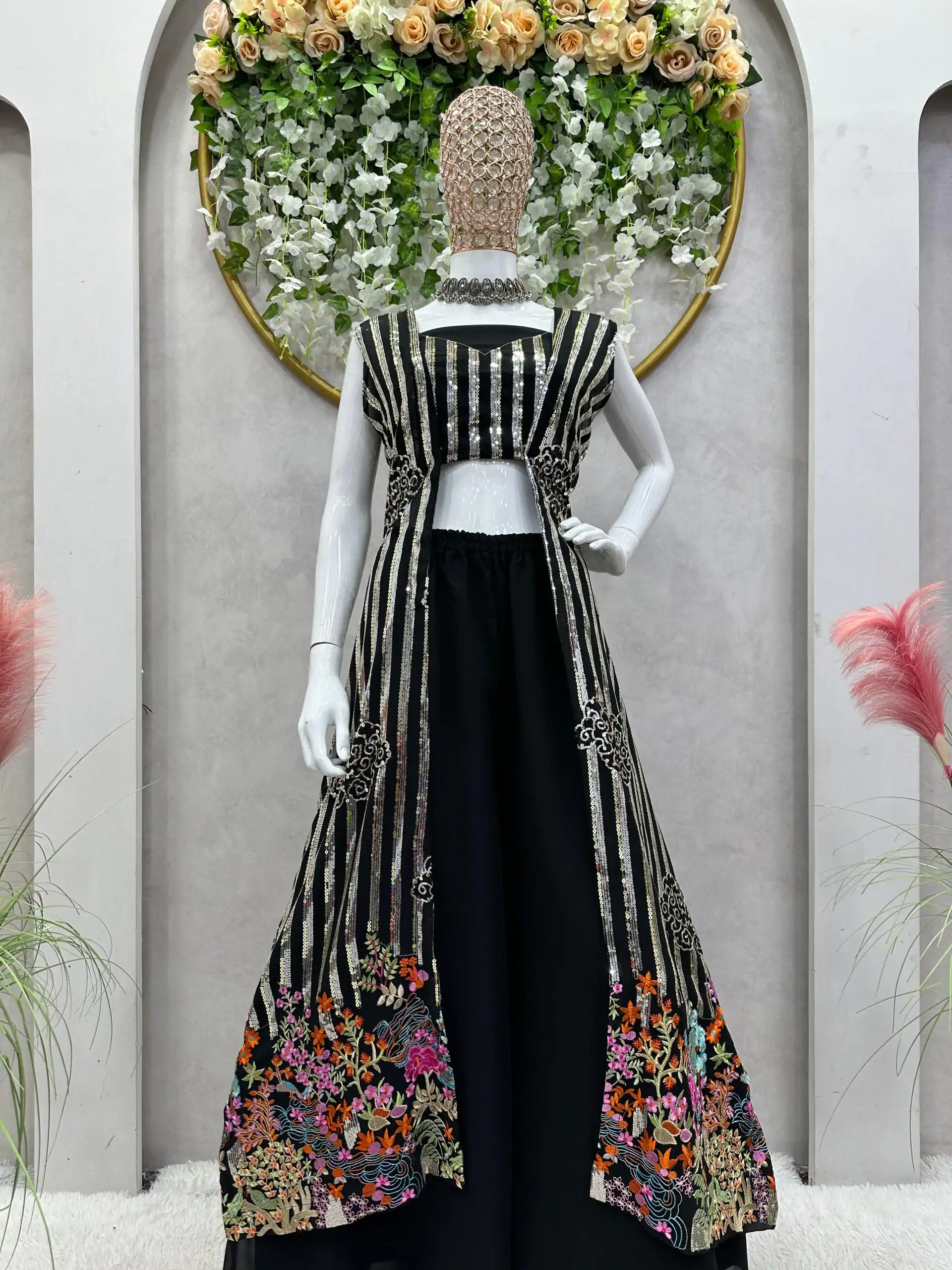 RTC 5717 Black Color Foix Georgette Thread Sequence Work Salwar Suit Wedding, Party, Festive, Events Etc. Expected Delivery 4-6 Working Days @2199/- | Casual Suits, Jump Suits, Creative suits, Designer Suits, Palazzo Suits, Party Wear Suits, Patiala Suits, Salwar suit, Straight Suits