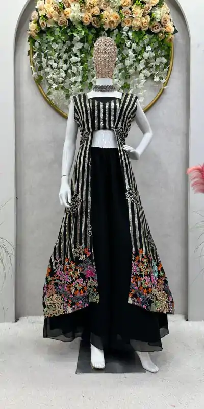 RTC 5717 Black Color Foix Georgette Thread Sequence Work Salwar Suit Wedding, Party, Festive, Events Etc. Expected Delivery 4-6 Working Days @2199/- | Casual Suits, Jump Suits, Creative suits, Designer Suits, Palazzo Suits, Party Wear Suits, Patiala Suits, Salwar suit, Straight Suits