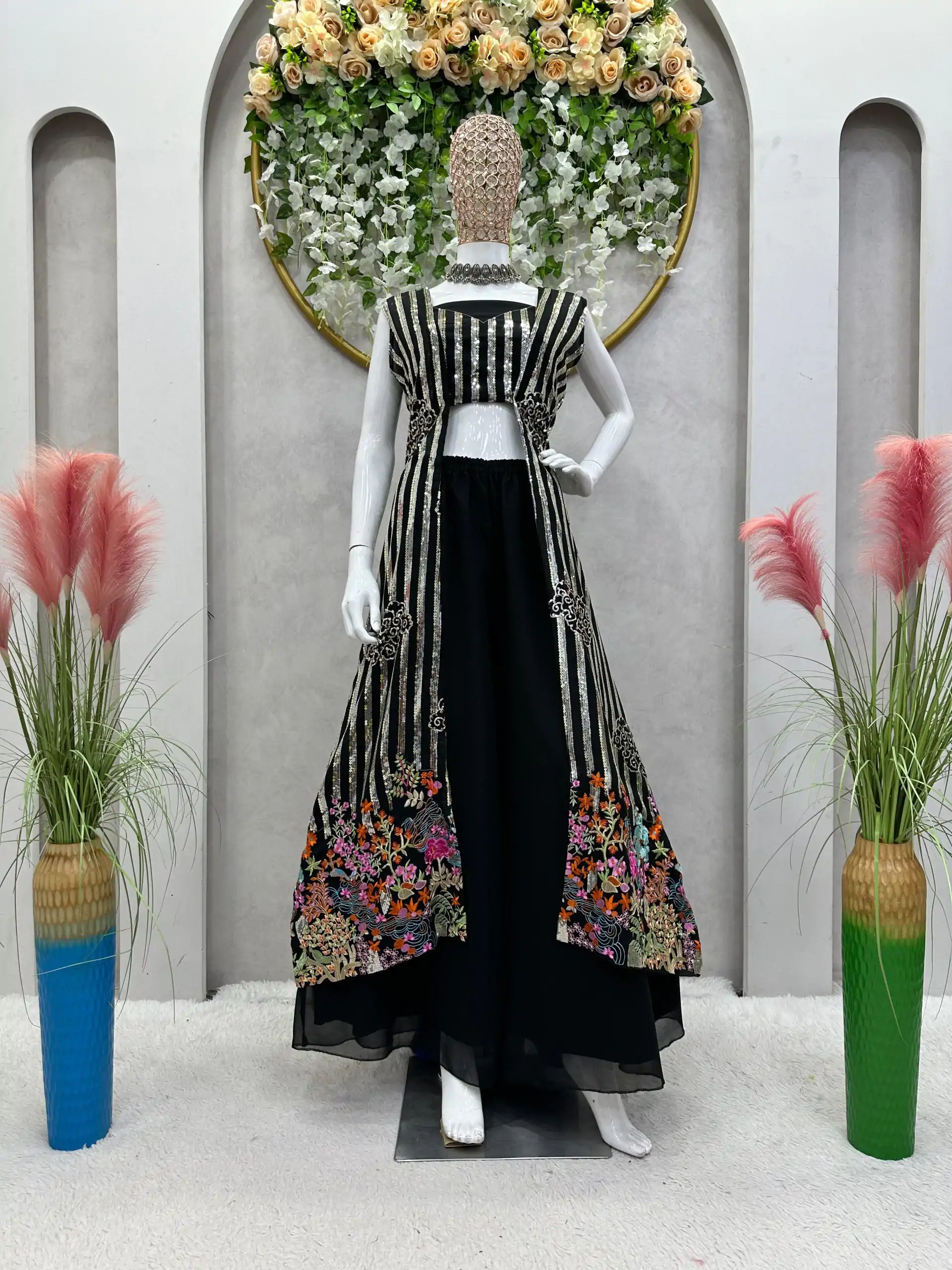 RTC 5717 Black Color Foix Georgette Thread Sequence Work Salwar Suit Wedding, Party, Festive, Events Etc. Expected Delivery 4-6 Working Days @2199/- | Casual Suits, Jump Suits, Creative suits, Designer Suits, Palazzo Suits, Party Wear Suits, Patiala Suits, Salwar suit, Straight Suits