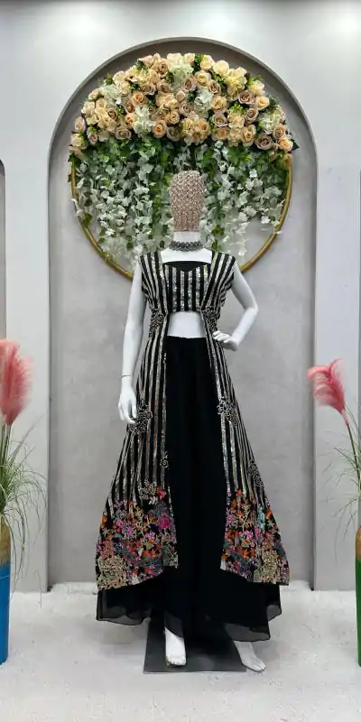 RTC 5717 Black Color Foix Georgette Thread Sequence Work Salwar Suit Wedding, Party, Festive, Events Etc. Expected Delivery 4-6 Working Days @2199/- | Casual Suits, Jump Suits, Creative suits, Designer Suits, Palazzo Suits, Party Wear Suits, Patiala Suits, Salwar suit, Straight Suits