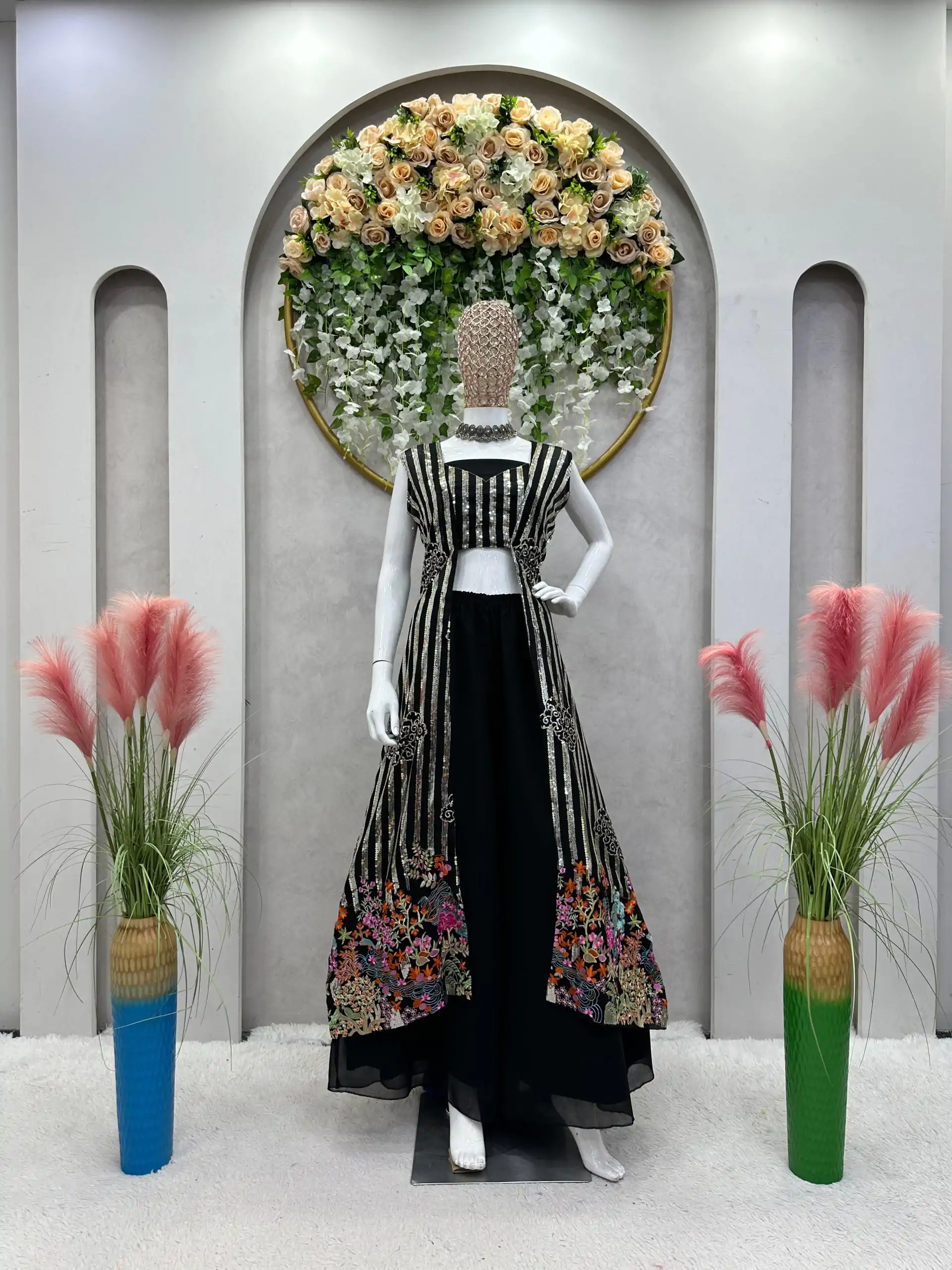 RTC 5717 Black Color Foix Georgette Thread Sequence Work Salwar Suit Wedding, Party, Festive, Events Etc. Expected Delivery 4-6 Working Days @2199/- | Casual Suits, Jump Suits, Creative suits, Designer Suits, Palazzo Suits, Party Wear Suits, Patiala Suits, Salwar suit, Straight Suits