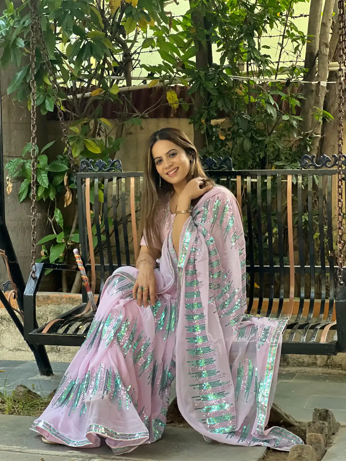 JR 574 Light Violet Color Georgette Sequence Lace border Work Saree Casual, Wedding, Festive, Events Expected Delivery  4-6 Working Days @1699/- | Bollywood Sarees, Creative Sarees, Designer Sarees, Embroidered Sarees, Ethnic Saree, Modern Digital sarees, Party Wear Sarees, Sarees