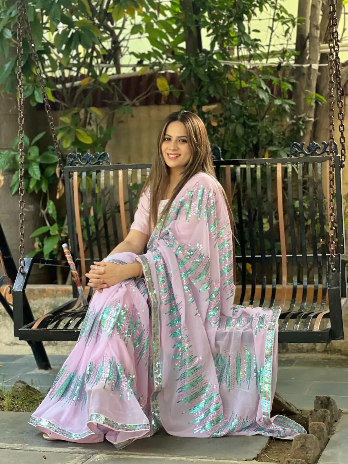 JR 574 Light Violet Color Georgette Sequence Lace border Work Saree Casual, Wedding, Festive, Events Expected Delivery  4-6 Working Days @1699/- | Bollywood Sarees, Creative Sarees, Designer Sarees, Embroidered Sarees, Ethnic Saree, Modern Digital sarees, Party Wear Sarees, Sarees