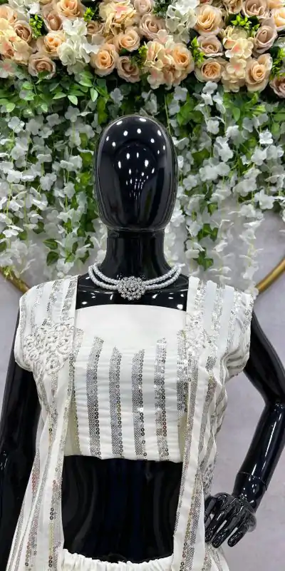 RTC 5717 White Color Foix Georgette Thread Sequence Work Salwar Suit Wedding, Party, Festive, Events Etc. Expected Delivery 4-6 Working Days @2199/- | Casual Suits, Jump Suits, Creative suits, Designer Suits, Palazzo Suits, Party Wear Suits, Patiala Suits, Salwar suit, Straight Suits