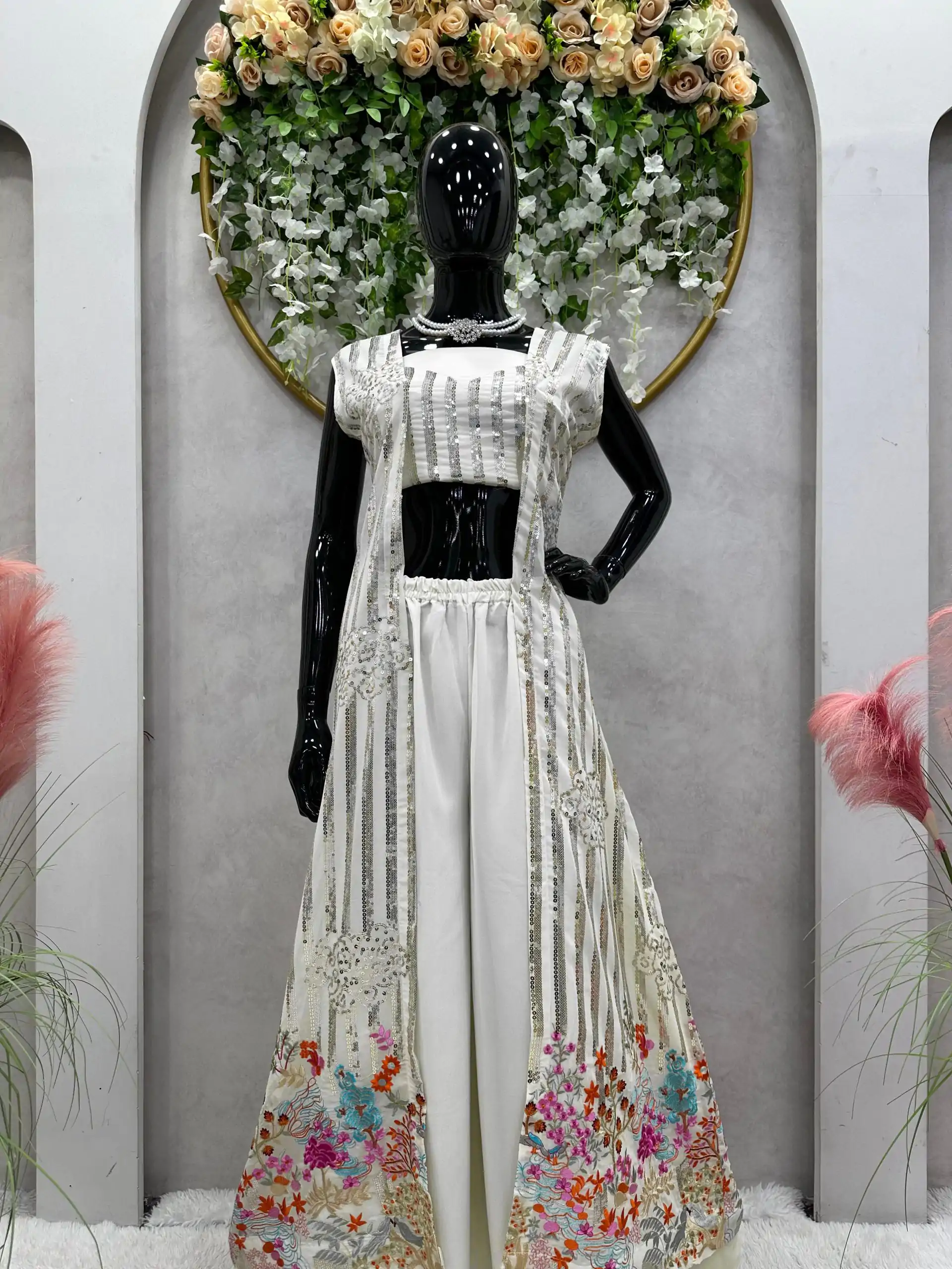RTC 5717 White Color Foix Georgette Thread Sequence Work Salwar Suit Wedding, Party, Festive, Events Etc. Expected Delivery 4-6 Working Days @2199/- | Casual Suits, Jump Suits, Creative suits, Designer Suits, Palazzo Suits, Party Wear Suits, Patiala Suits, Salwar suit, Straight Suits