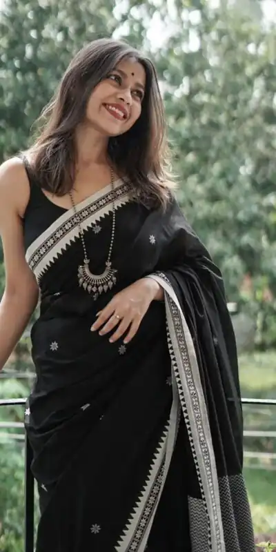 KP 5074 Black Color Soft Lilan Slab Weaving Work Saree Casual, Party Wear, Wedding, Events Etc. Expected Delivery 4-6 Working Days @1449/- | Creative Sarees, Embroidered Sarees, Bollywood Sarees, Designer Sarees, Ethnic Saree, Modern Digital sarees, Party Wear Sarees, Sarees