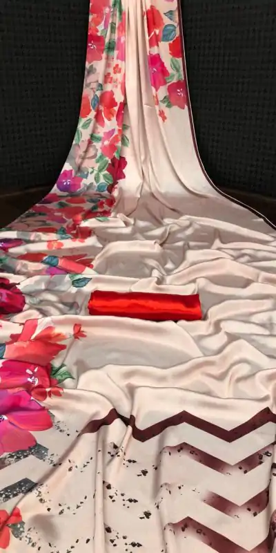 Veechis ANOKHI Cream Color Heavy Devsena Soft Silk Beautiful Digital Printed Saree Casual, Party Festive, Events. Expected Delivery 4-6 Working Days @1499 | Bollywood Sarees, Creative Sarees, Designer Sarees, Embroidered Sarees, Modern Digital sarees, Party Wear Sarees, Sarees