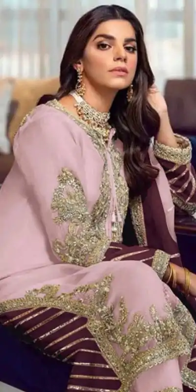 FC Pakistani 1019 Light Purple Georgette Embroidery Sequence Salwar Suit Wedding, Party, Festive events, Expected Delivery  4-6 Working Days @2099 | Casual Suits, Creative suits, Designer Suits, Palazzo Suits, Party Wear Suits, Patiala Suits, Salwar suit, Straight Suits