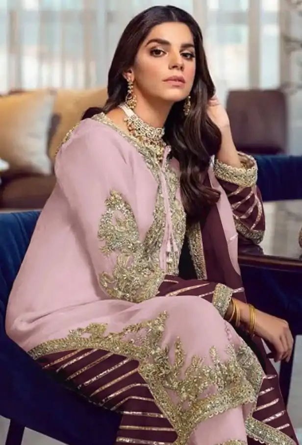 FC Pakistani 1019 Light Purple Georgette Embroidery Sequence Salwar Suit Wedding, Party, Festive events, Expected Delivery  4-6 Working Days @2099 | Casual Suits, Creative suits, Designer Suits, Palazzo Suits, Party Wear Suits, Patiala Suits, Salwar suit, Straight Suits
