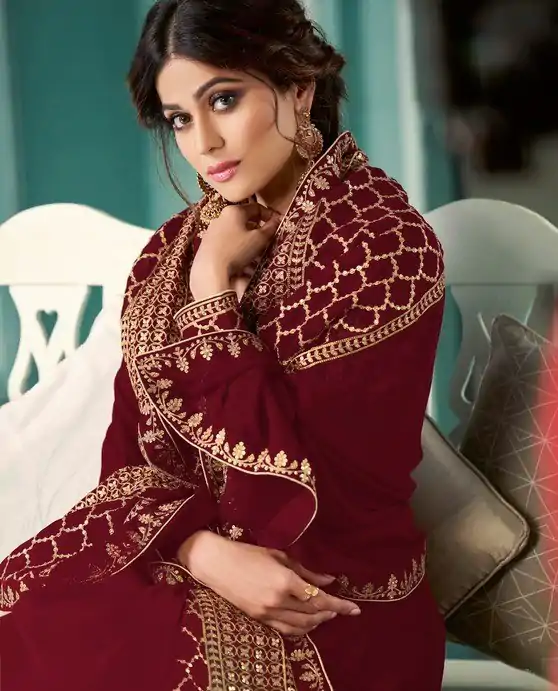 FC ASHIRWAD 8338 Maroon Color Georgette Embroidery Sequence Sharara Suit Wedding, Party, Festive Expected Delivery 4-6 Working Days  @2549/- | Casual Suits, Jump Suits, Creative suits, Designer Suits, Palazzo Suits, Party Wear Suits, Patiala Suits, Salwar suit, Straight Suits