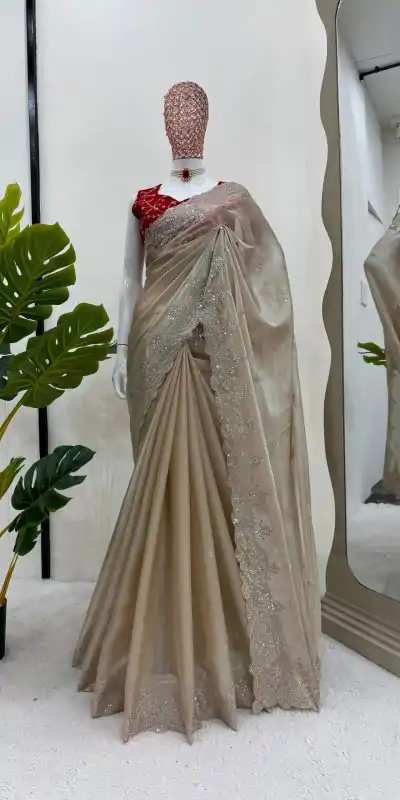KD 500 Golden Color Jimmy choo Thread Sequence Work Saree Casual, Party, Wedding, Festive, Events Etc. Expected Delivery 4-6 Working Days @2099/- Only | Embroidered Sarees, Bollywood Sarees, Creative Sarees, Designer Sarees, Ethnic Saree, Modern Digital sarees, Party Wear Sarees, Sarees