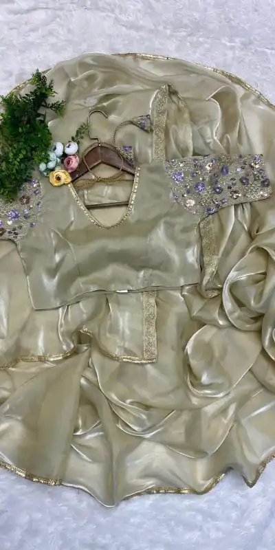 LG 1865 Golden Color Fancy Jimi Chu Embroidered Sequence Saree Party, Wedding, Festive, Events Etc., Expected Delivery 4-6 Working Days@1849/- Only | Embroidered Sarees, Bollywood Sarees, Creative Sarees, Designer Sarees, Ethnic Saree, Party Wear Sarees, Sarees