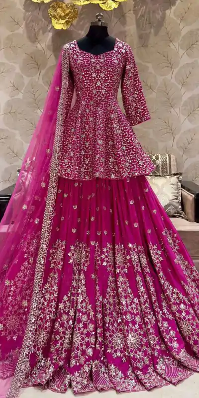 NSR 819 Pink Color Georgette Embroidery Sequence Salwar Suit Casual, Party Festive, Events Etc. Expected Delivery 4-6 Working Days @2449/- | Casual Suits, Jump Suits, Creative suits, Designer Suits, Palazzo Suits, Party Wear Suits, Patiala Suits, Salwar suit, Straight Suits