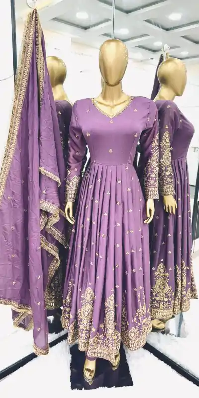 SR 1632 Purple Color Chinon Silk Malty Embroidery Sequence Sharara Suit Wedding, Party, Festive, Events Etc. Expected Delivery 4-6 Working Days @2049Only | Casual Suits, Creative suits, Designer Suits, Palazzo Suits, Party Wear Suits, Salwar suit, Straight Suits