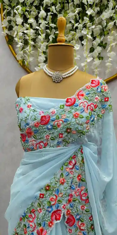 KD 479 Firozi Color Tabby Silk Thread Sequence Work Saree Casual, Party Wear, Wedding, Events Etc. Expected Delivery 4-6 Working Days @2399/- | Bollywood Sarees, Creative Sarees, Designer Sarees, Embroidered Sarees, Ethnic Saree, Modern Digital sarees, Party Wear Sarees, Sarees