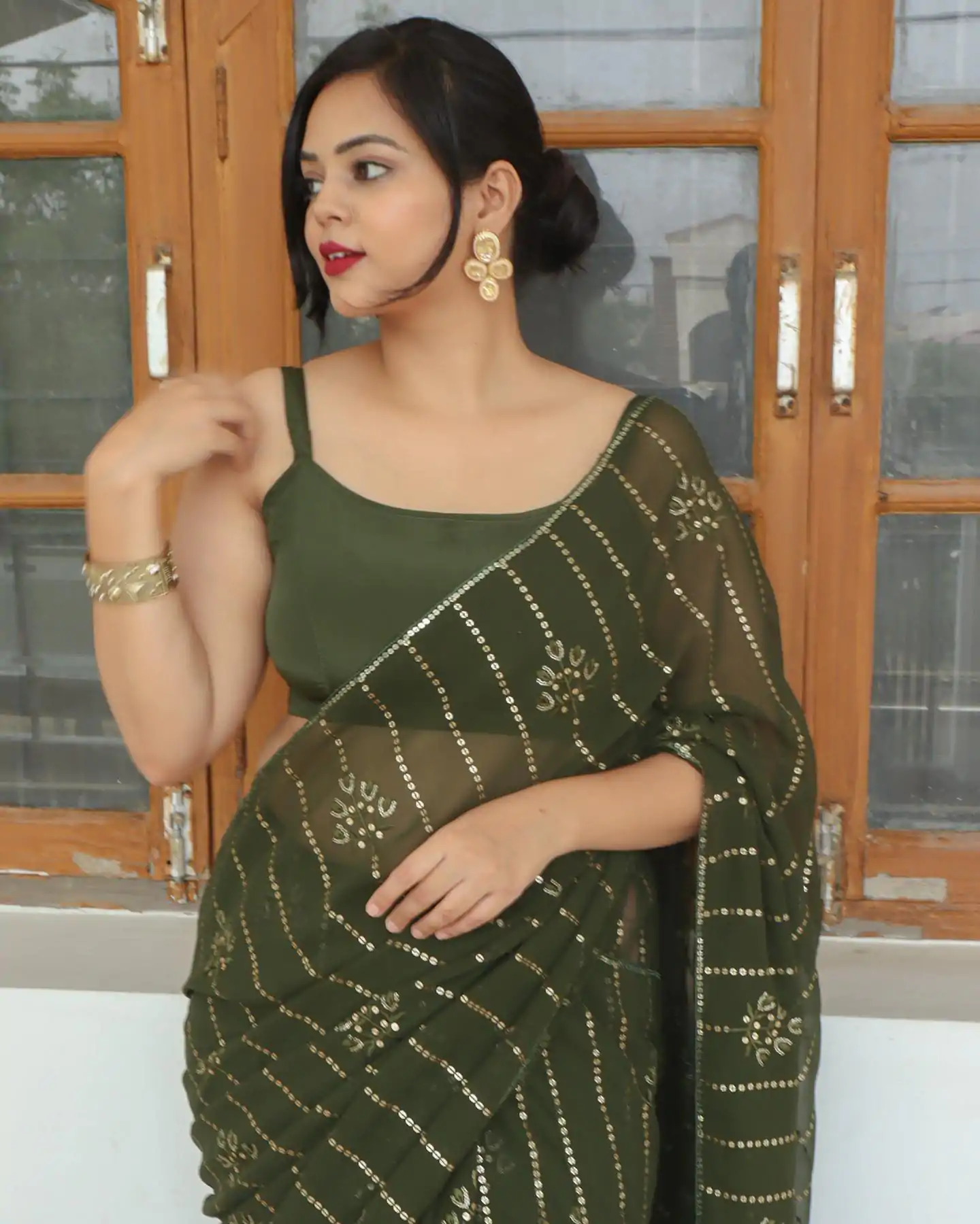 JR 609 Green Color Georgette Embroidery Sequence Saree Casual, Wedding, Festive, Events Expected Delivery  4-6 Working Days @1749/- | Embroidered Sarees, Bollywood Sarees, Creative Sarees, Designer Sarees, Ethnic Saree, Modern Digital sarees, Party Wear Sarees, Sarees