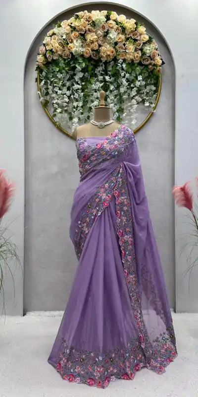 KD 479 Violet Color Tabby Silk Thread Sequence Work Saree Casual, Party Wear, Wedding, Events Etc. Expected Delivery 4-6 Working Days @2399/- | Bollywood Sarees, Creative Sarees, Designer Sarees, Embroidered Sarees, Ethnic Saree, Modern Digital sarees, Party Wear Sarees, Sarees