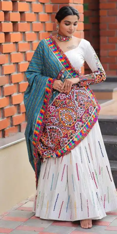 LG 593 White Color Crepe Printed Real Mirror Work Lehenga Choli Traditional Wear, Festive, Wedding, Events  Expected Delivery 4-6 Working Days @1949/- | Bollywood Lehenga, Creative Lehenga, Designer Lehenga, Embroidered Lehenga, Lehenga, Party Wear Lehenga