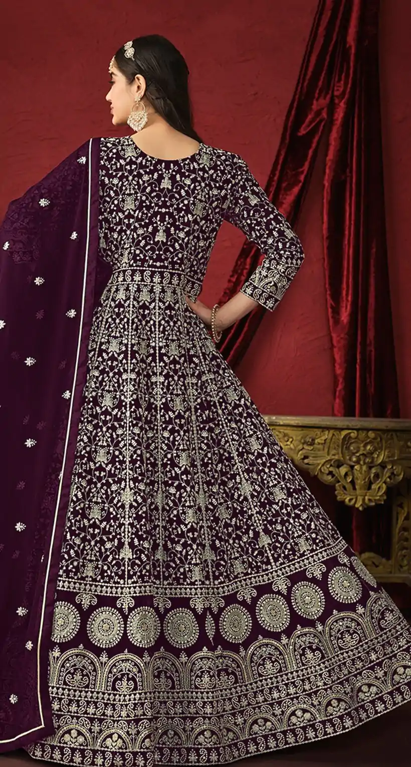 FC DANI 2911 Wine Color Georgette Embroidery Salwar Suit Wedding, Party, Festive events, Expected Delivery  4-6 Working Days @3399 | Casual Suits, Creative suits, Designer Suits, Palazzo Suits, Party Wear Suits, Patiala Suits, Salwar suit, Straight Suits