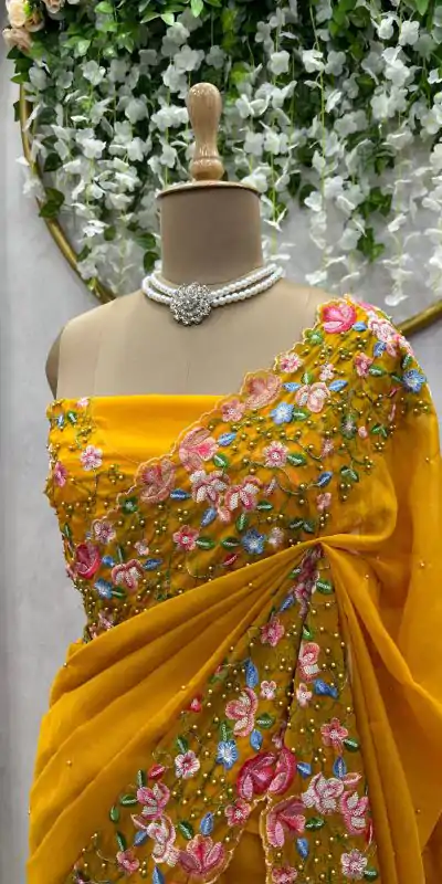 KD 479 Yellow Color Tabby Silk Thread Sequence Work Saree Casual, Party Wear, Wedding, Events Etc. Expected Delivery 4-6 Working Days @2399/- | Bollywood Sarees, Creative Sarees, Designer Sarees, Embroidered Sarees, Ethnic Saree, Modern Digital sarees, Party Wear Sarees, Sarees
