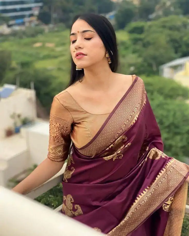 DDF HEERVA Maroon Color Soft Lichi Silk Ordinary Design Rich Pallu Saree Casual, Party Wear, Events, Festivals Etc. Expected Delivery 4-6 Working Days 1399/ | Bollywood Sarees, Creative Sarees, Designer Sarees, Embroidered Sarees, Ethnic Saree, Modern Digital sarees, Party Wear Sarees, Sarees