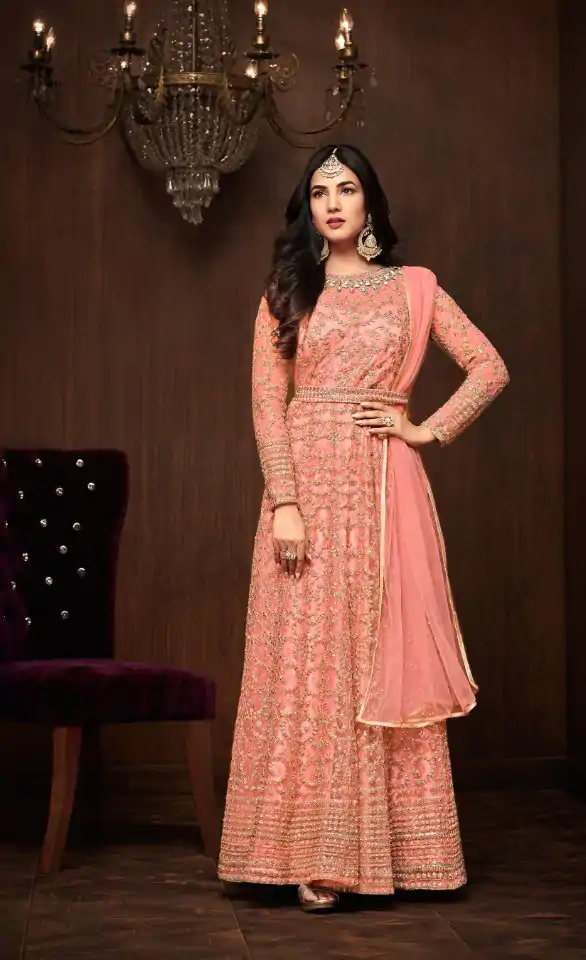 FC Maisha 1103 Light Orange Color Vaishnavi Net Embroidery Sharara Suit Wedding, Party, Festive Expected Delivery 4-6 Working Days @2599/- | Casual Suits, Jump Suits, Creative suits, Designer Suits, Palazzo Suits, Party Wear Suits, Patiala Suits, Salwar suit, Straight Suits