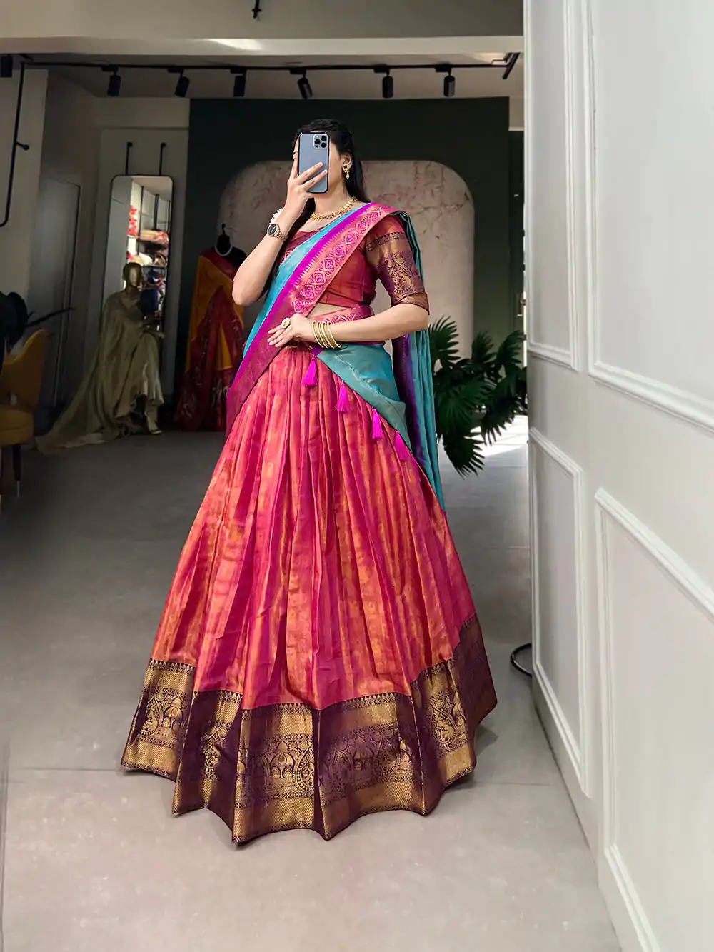 LNB 2011 Pink Color Kanjivaram Zari Weaving Work Lehenga Choli Traditional Wear, Festive, Party, Wedding, Events etc. Expected 4-6 Working Days @1899/- | Bollywood Lehenga, Creative Lehenga, Designer Lehenga, Embroidered Lehenga, Lehenga, Party Wear Lehenga