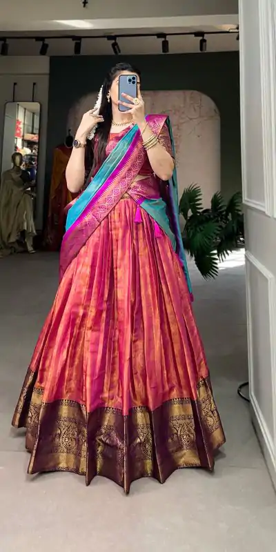 LNB 2011 Pink Color Kanjivaram Zari Weaving Work Lehenga Choli Traditional Wear, Festive, Party, Wedding, Events etc. Expected 4-6 Working Days @1899/- | Bollywood Lehenga, Creative Lehenga, Designer Lehenga, Embroidered Lehenga, Lehenga, Party Wear Lehenga