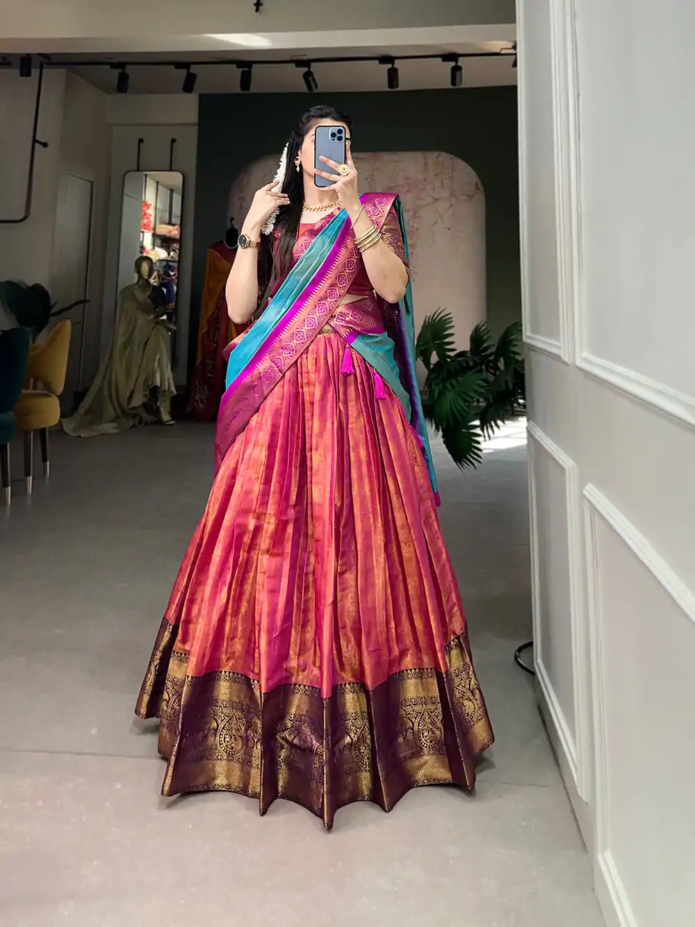 LNB 2011 Pink Color Kanjivaram Zari Weaving Work Lehenga Choli Traditional Wear, Festive, Party, Wedding, Events etc. Expected 4-6 Working Days @1899/- | Bollywood Lehenga, Creative Lehenga, Designer Lehenga, Embroidered Lehenga, Lehenga, Party Wear Lehenga
