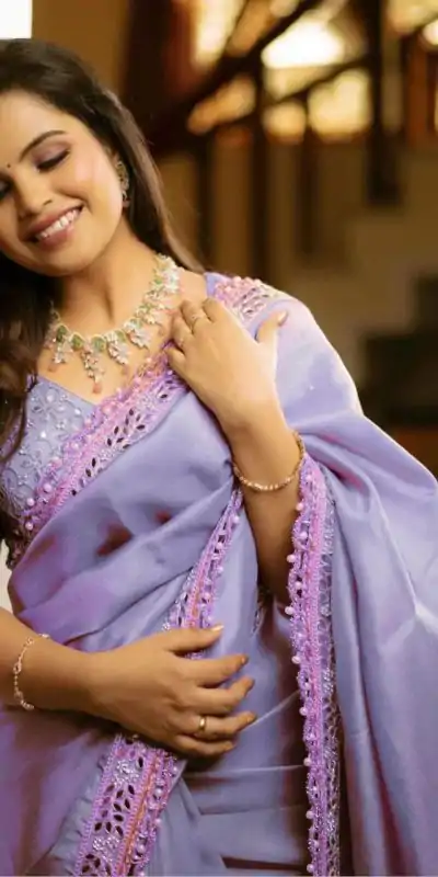 BT 3106 Violet Color Silver Tissue Silk Embroidery Sequence Saree Casual, Party Wear, Traditional Wear, Wedding Wear, Events Etc.@1999/- | Bollywood Sarees, Creative Sarees, Designer Sarees, Ethnic Saree, Modern Digital sarees, Party Wear Sarees, Sarees