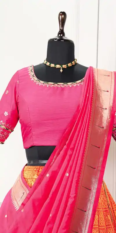 LNB 2027 Orange  Color Jacquard Zari Weaving Work Lehenga Choli Festive Party Wedding, Events etc. Delivery 4-6 Working Days @3549/- | Bollywood Lehenga, Creative Lehenga, Designer Lehenga, Embroidered Lehenga, Lehenga, Party Wear Lehenga