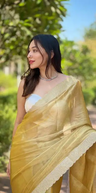 DF Burberry Golden Color Burberry Silk Diamond Sequins Saree Casual, Party Wear, Wedding, Events Etc Delivery Expected.4-6 Working Days 1899/- | Embroidered Sarees, Bollywood Sarees, Creative Sarees, Designer Sarees, Ethnic Saree, Modern Digital sarees, Party Wear Sarees, Sarees