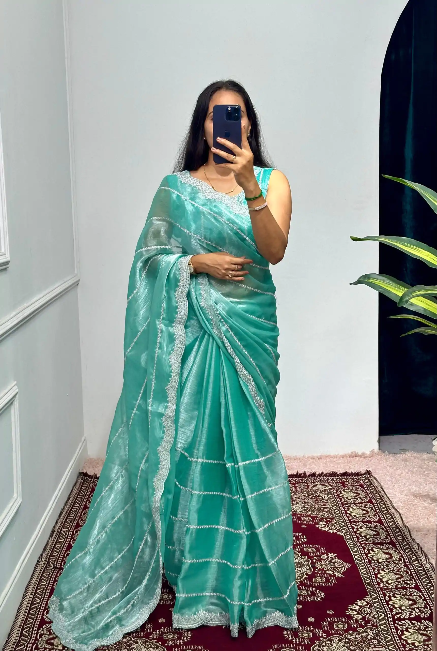 ST 476 Light Blue Color Burberry Blooming Embroidery Zari Saree Casual, Wedding, Party, Festive, Events Etc. Expected Delivery 4-6 Working Days @1899/- | Embroidered Sarees, Bollywood Sarees, Creative Sarees, Designer Sarees, Ethnic Saree, Modern Digital sarees, Party Wear Sarees, Sarees
