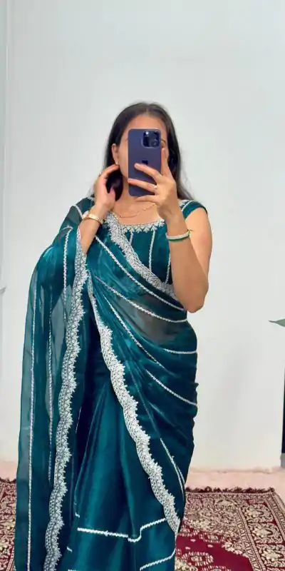 ST 476 Peacock Blue Color Burbary Blooming Embroidery Zari Saree Casual, Wedding, Party, Festive, Events Etc. Expected Delivery 4-6 Working Days @1899/- | Embroidered Sarees, Bollywood Sarees, Creative Sarees, Designer Sarees, Ethnic Saree, Modern Digital sarees, Party Wear Sarees, Sarees