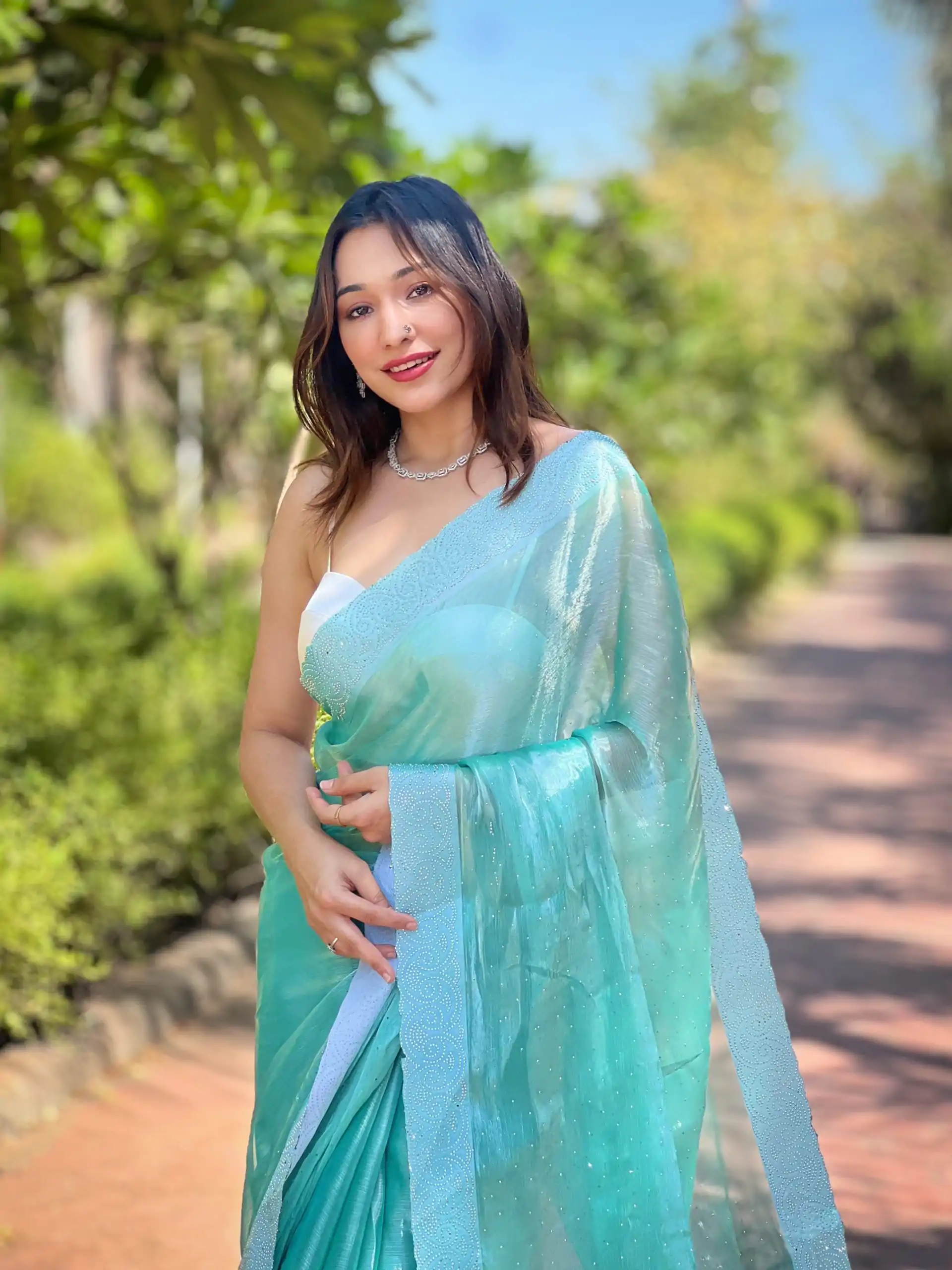 DF Burberry Sea Green Color Burberry Silk Diamond Sequins Saree Casual, Party Wear, Wedding, Events Etc Delivery Expected.4-6 Working Days 1899/- | Embroidered Sarees, Bollywood Sarees, Creative Sarees, Designer Sarees, Ethnic Saree, Modern Digital sarees, Party Wear Sarees, Sarees