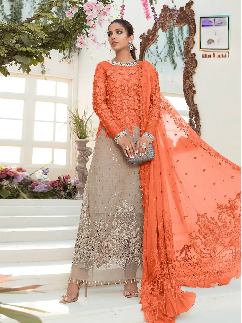 FC 1686 Grey Color Sequence Georgette Embroidery Salwar Suit Wedding, Party, Festive events, Expected Delivery  4-6 Working Days @2199 | Casual Suits, Creative suits, Designer Suits, Palazzo Suits, Party Wear Suits, Patiala Suits, Salwar suit, Straight Suits